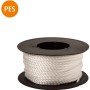 Weiße Conacord Polyester Schnur, 1,1 mm Durchmesser, 40 m Länge, auf einer schwarzen Spule.