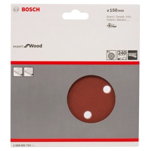 Bosch Schleifblatt EfWP K240, Ø 150 mm, für Holz und Farbe. Schleifmittel für Exzenterschleifer.