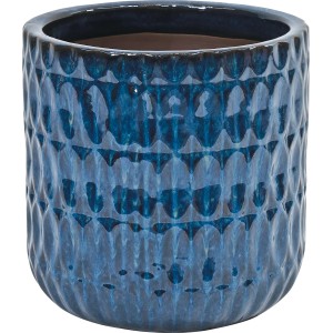 Pflanztopf Keramik Glasiert Blau Ø 36 cm x 34 cm