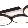 Moderne Trio LED Deckenleuchte Medera, schwarz matt mit vier runden Leuchtelementen.