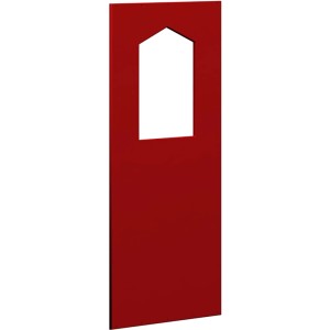 Rote Winnetoo Fensterwand für Spielturm, 90x138 cm, mit Fensteröffnung.