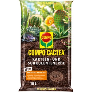 Compo Cactea Kakteenerde, 10 l Sack. Spezialerde für Kakteen und Sukkulenten.