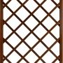 Braun lasiertes Sichtschutzzaun-Element Nancy, 180x90 cm, aus Kiefernholz mit Rautenmuster für Rankpflanzen.