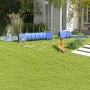 PawHut Hunde Agility Set aus Kunststoff auf Rasen. Blaue Tunnel, Hürden, Slalomstangen, Sprungreifen für Hundetraining.