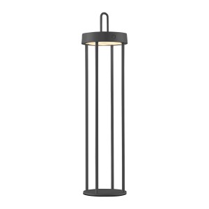 Schwarze LED-Akku-Tischleuchte Anselm von Just Light, 50,4 cm hoch, für den Innen- und Außenbereich.