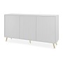 Selsey Sideboard Bello mit Lamellenfronten 154 cm Weiß mit Goldenen Beinen