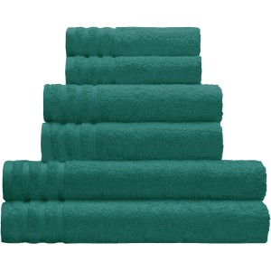 Gestapelte, smaragdgrüne Kleine Wolke Handtücher Royal, 50x100 cm.