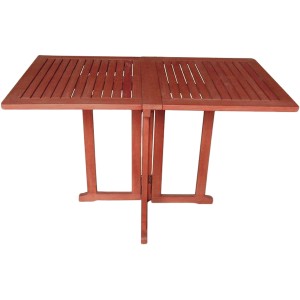 Rechteckiger Balkontisch Baltimore aus Holz mit klappbarer Tischplatte.