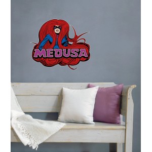 Komar Deko-Sticker Medusa Classic, 50x70 cm, als Wandtattoo an grauer Wand.