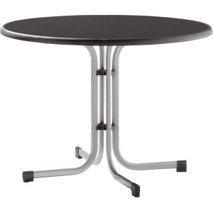 Runder Sieger Klapptisch Graphit, 100x100 cm, ideal für den Garten.