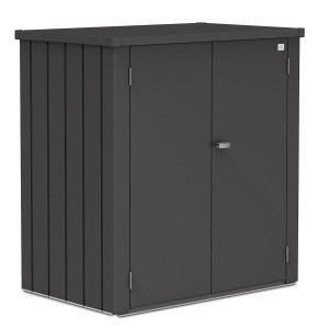 Biohort Terrassenschrank Romeo Gr. L in Dunkelgrau, ideal für Balkon und Terrasse.