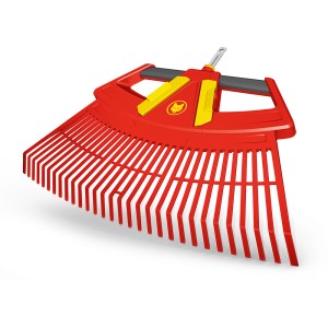 Wolf-Garten Laubrechen Multi-Star 4in1, roter Fächerbesen für Kombisystem, zerlegbar.