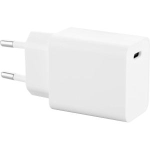 Weißes USB-C Schnellladegerät für Audio-Zubehör mit USB-C Anschluss.