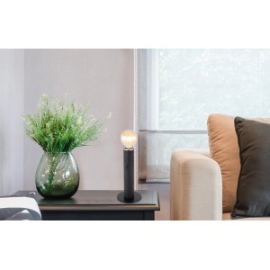 Schwarze Globo Tischlampe Marion mit E27 Fassung, 30,5 cm hoch. Design-Tischleuchte für Innenräume.