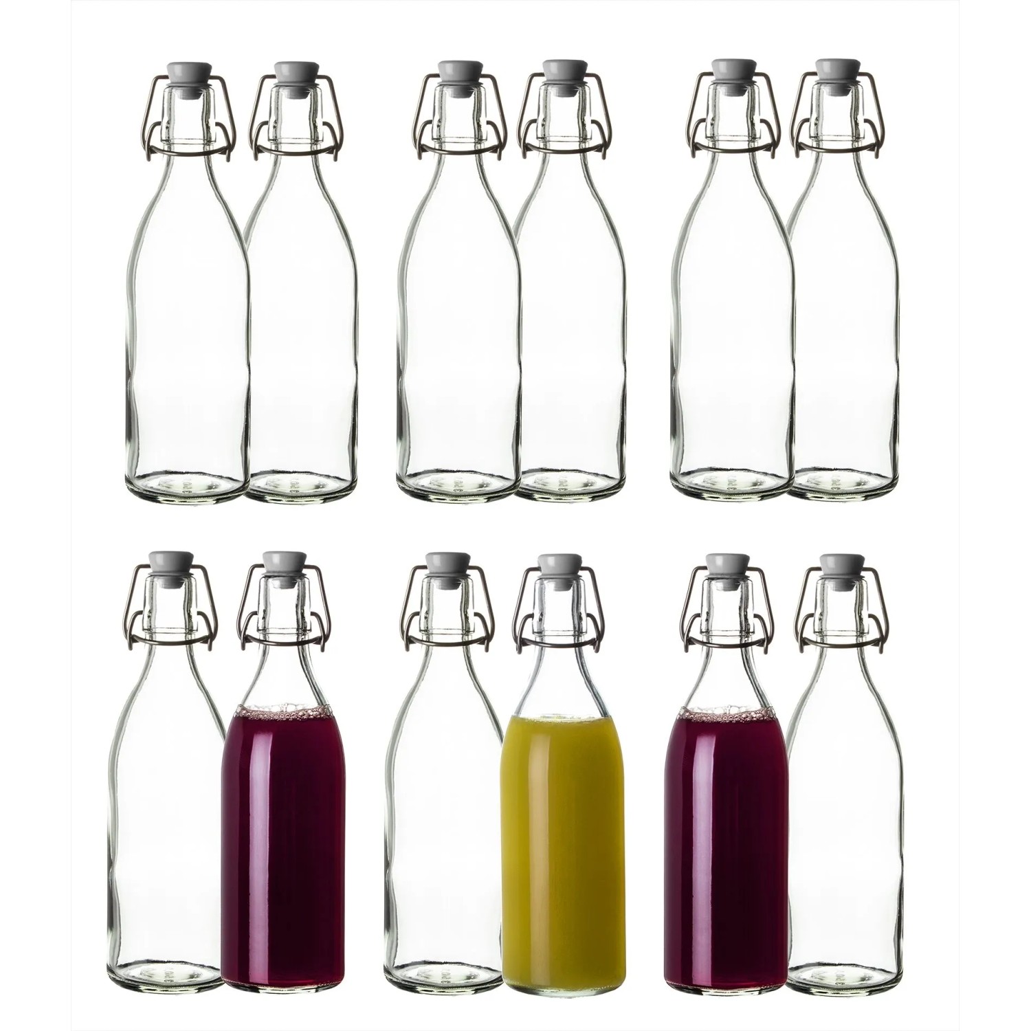 BigDean 12x Glasflaschen Mit Bügelverschluss 500ml Hochwertige Qualität Made In Germany Bügelflaschen Likörflaschen Einmachflaschen Flaschen Zum kaufen bei OBI