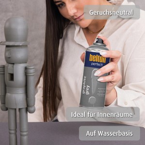 belton Buntlack Perfect Graphite Grey (seidenmatt, 400ml) im Einsatz. Ideal für Innenräume.