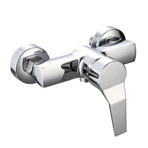 Aufputz Einhebel-Brausemischer aus Chrom, Duscharmatur für die Wandmontage.
