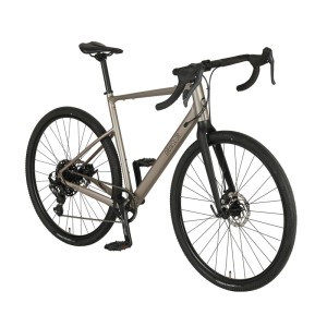 Silbernes Prophete Trekkingrad Graveler 28 Zoll mit Rennlenker und Scheibenbremsen.