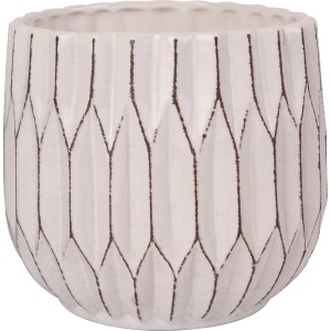 Übertopf Plissee Keramik Creme Ø 16 cm x 16 cm