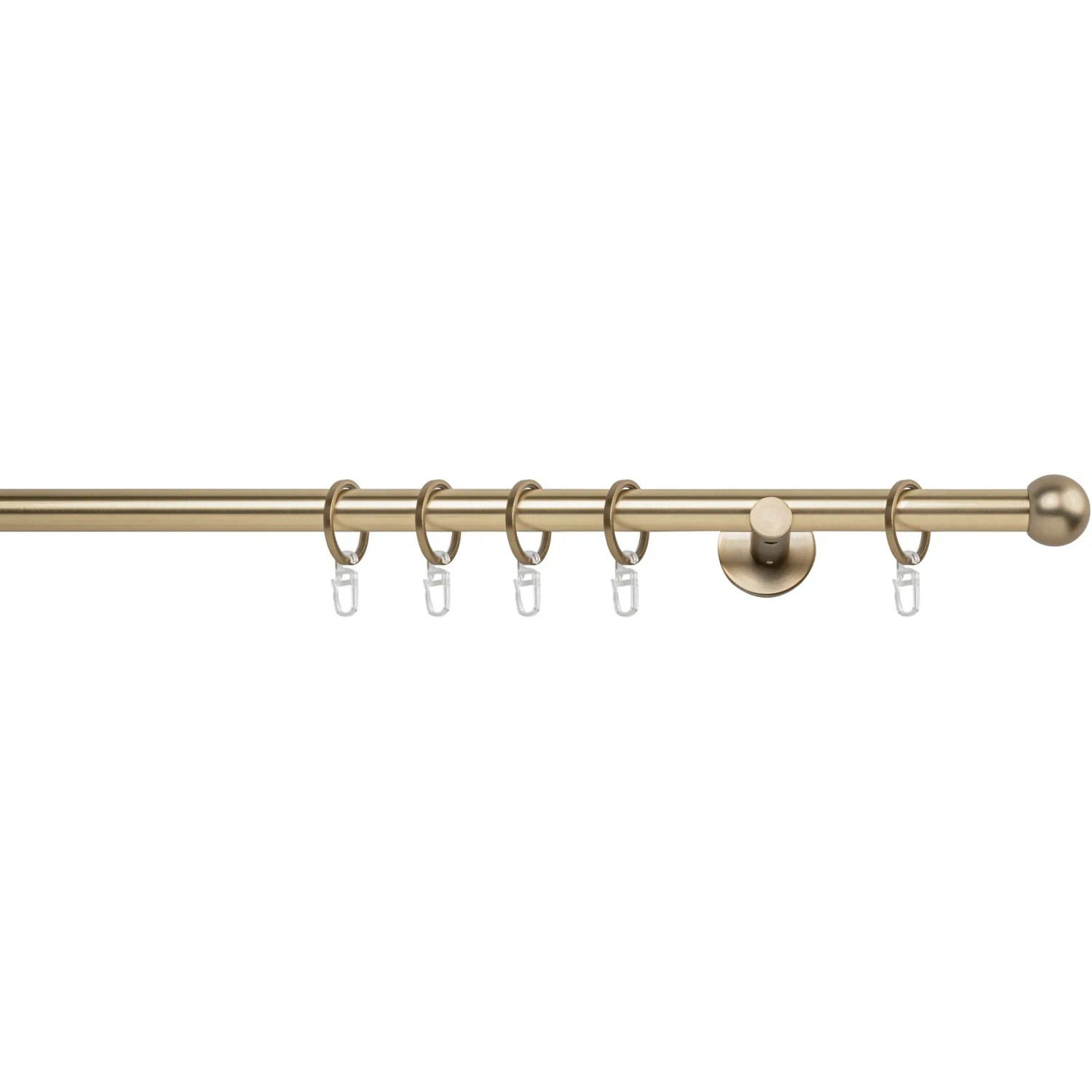 Mydeco Gardinenstange Messing, Ø 2 cm, 100 cm, mit Endstück Ball. Stilvolle Fensterdekoration.