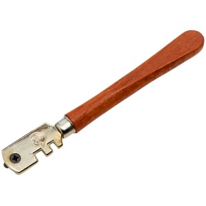 LUX Glasschneider Classic mit Holzgriff, geeignet für Glas bis 8 mm Stärke.