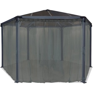 Anthrazitfarbener, sechseckiger Palram Canopia Insektenschutz für Roma/Milano Pavillon.