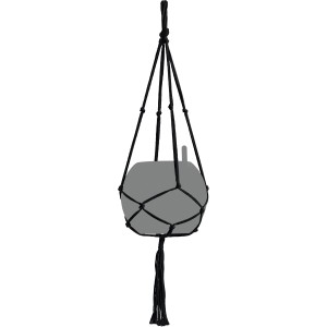 Schwarze Lechuza Makramee Hängeampel Cotton Pure 90, 22x14 cm, für Pflanzgefäße.