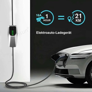 Junsun Typ 2 Ladekabel 11Kw lädt Elektroauto. Wandladegerät mit Kabel, Anzeige 16A/1h für 21km.