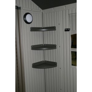 Lifetime Eckregal, 2er Set, für Gerätehaus, anthrazit. Eckregale zur Montage im Gartenhaus.