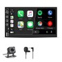 JUNSUN CARPLAY 7 Zoll Doppel DIN Autoradio mit Android Auto IPS Touchscreen 1024x600 Drehknopf Bluetooth FM