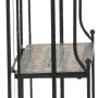 Schwarzes Siena Garden Regal Prato mit drei Mosaik-Regalböden, 63x29x142 cm. Klappbares Gartenmöbel.