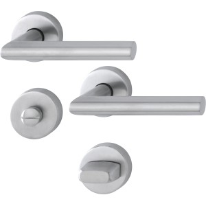 CMI Bad- und WC-Rosetten-Garnitur Winkel-Form Edelstahl matt 38 mm - 42 mm