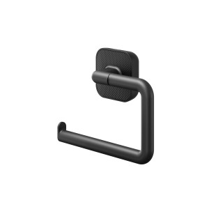 Schwarzer Tiger Carv Toilettenpapierhalter ohne Deckel, Teil der Ausstattungsserie.