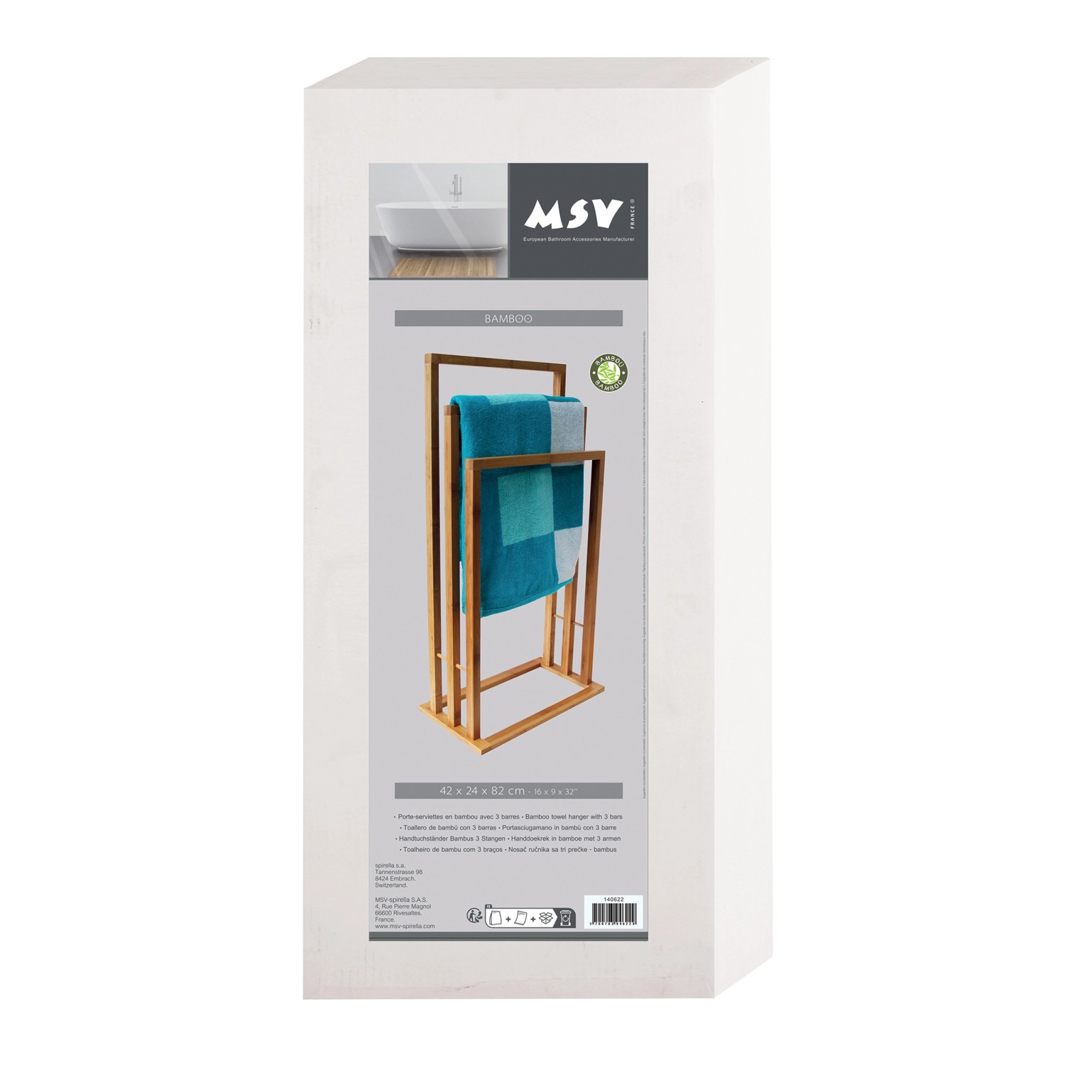 MSV Handtuchständer Ella Mit 3 Beweglichen Handtuchstangen