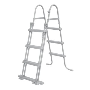 Graue Sicherheitsleiter (107 cm) für Bestway Steel Pro MAX Pool, Stahlrahmen Pool.