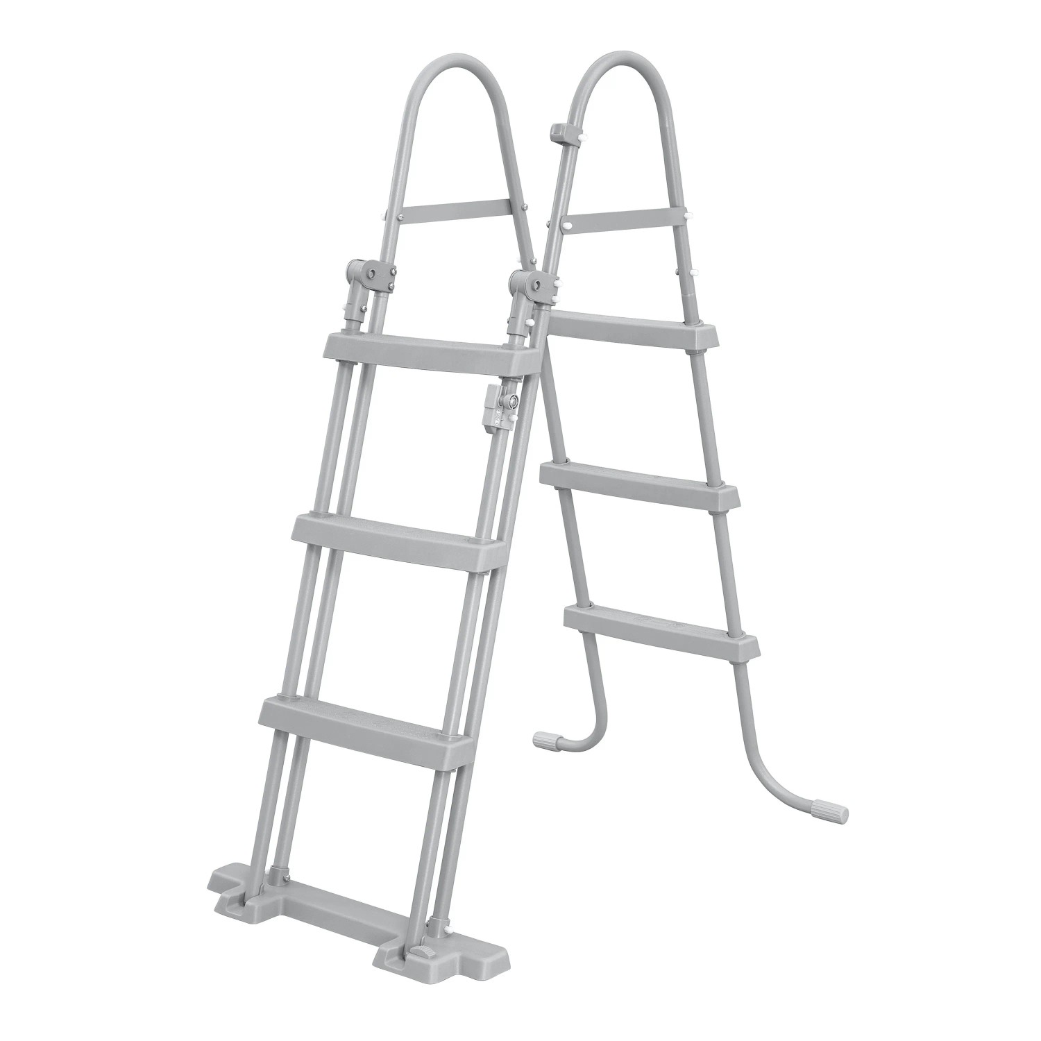 Graue Sicherheitsleiter (107 cm) für Bestway Steel Pro MAX Pool, Stahlrahmen Pool.