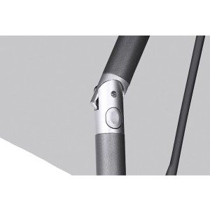 Detailaufnahme: Dreh- und Neigefunktion des Siena Garden Marktschirms in Stone.