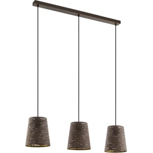 Eglo Pendelleuchte 3-flammig Segezia 110 cm x 18 cm x 88 cm Mocca-Gold