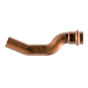 Kirchhoff CU-Überspringbogen, 18 mm, Kupfer Pressfitting mit Muffe zum Umgehen von Hindernissen.