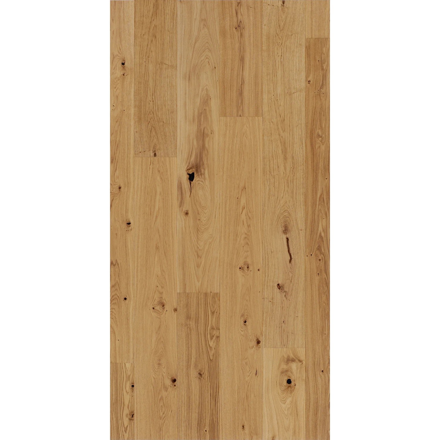 Parador Parkett Basic Rustikal Eiche matt, Landhausdiele aus hellem Holz mit Astlöchern.