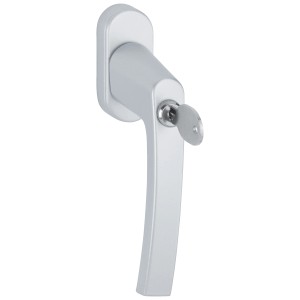 Abschließbarer Fenstergriff, Dreh- und Kippfunktion, 2er Set, Aluminium Silber mit Schlüssel.