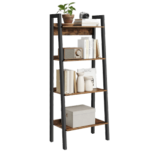 Songmics Bücherregal Barnet mit 4 Böden im Industrie-Design in Schwarz-Braun.