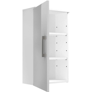 Posseik Bad-Hängeschrank Rima, weiß, 40 cm breit, mit offener Tür und zwei Einlegeböden.