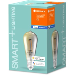 Ledvance Smart+ Bluetooth LED-Lampe Edisonform Filament smoke E27/5,5 W in Verpackung.