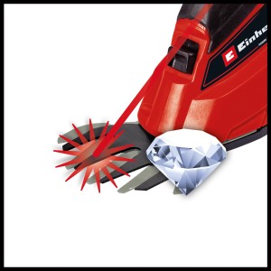 Einhell Akku-Grasschere GC-AGS 18 Li Solo: Grasschere mit lasergeschnittenen Messern und Diamant.