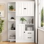 okwish Eckschrank mit Schränken Schubladen Ablagen Wohnzimmer 104x35x155cm Weiß_2