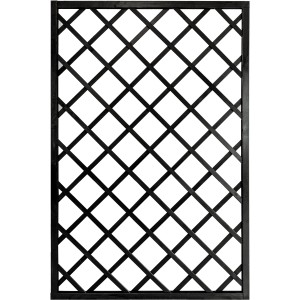 Anthrazitfarbenes Sichtschutzzaun-Element Nancy mit Rautenmuster, 180x120 cm, für den Garten.