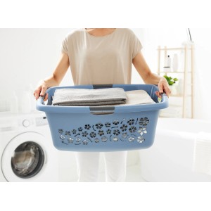 Rotho Wäschekorb Flowers 50 l Horizontblau