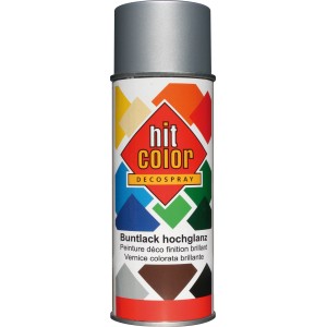 Hitcolor Sprühlack Weißalu hochglänzend, 400 ml Dose für Buntlack-Sprays.