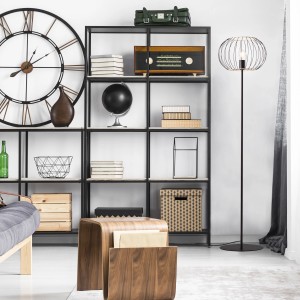 Schwarze, matte Brilliant Standleuchte Silemia, 1-flammig, im modernen Wohnraum.